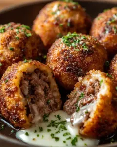 A delicious plate of Parmesan Beef Bombs Recipe