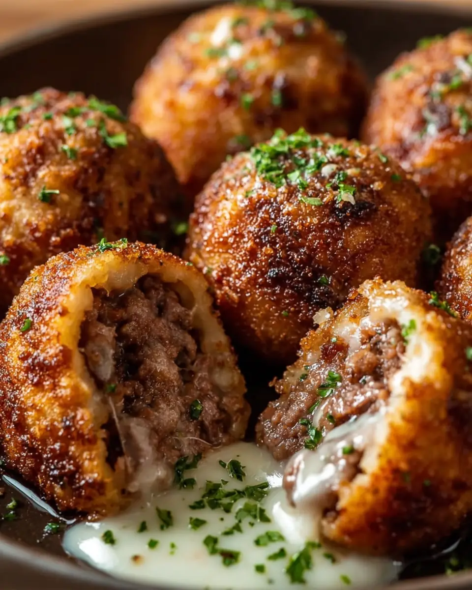 A delicious plate of Parmesan Beef Bombs Recipe