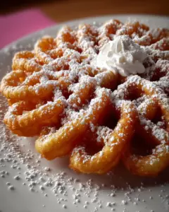 A delicious plate of Perfect Funnel Cake: 450 Happy Calories