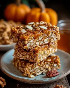 A delicious plate of Pumpkin Maple Granola Bars