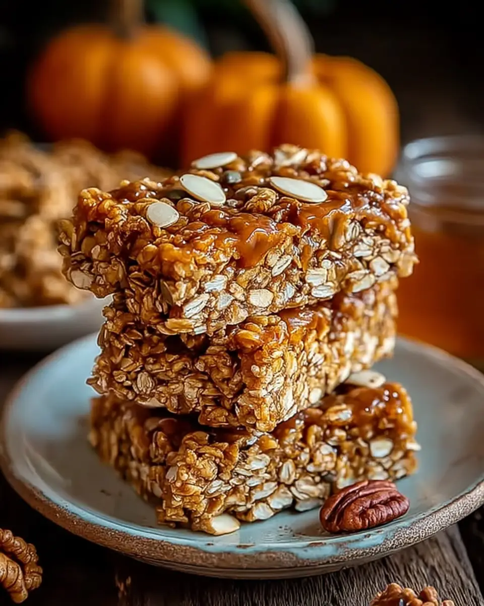 A delicious plate of Pumpkin Maple Granola Bars