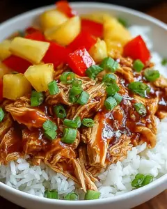 A delicious plate of Slow Cooker Hawaiian Chicken