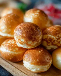 A delicious plate of Sourdough Aebleskivers / Danish Pancakes