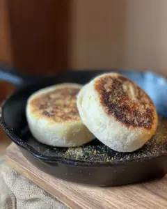 A delicious plate of Sourdough English Muffins
