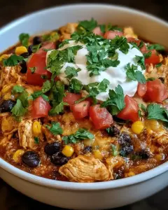 A delicious plate of Southwest Chicken and Black Bean Casserole