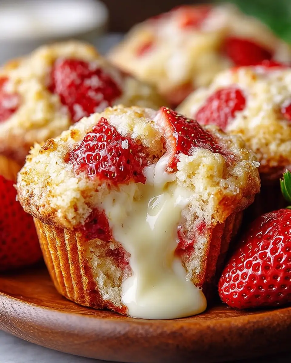 A delicious plate of Strawberry Cream Cheese Muffins
