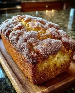 A delicious plate of Warm Cinnamon Sugar Apple Loaf Soft Winter Slice