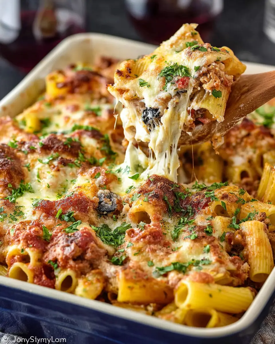 A delicious plate of Baked Rigatoni