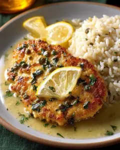 A delicious plate of Chicken Piccata with Lemon Sauce