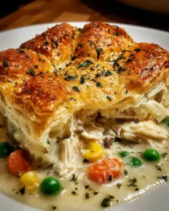 A delicious plate of Chicken Pot Pie Casserole