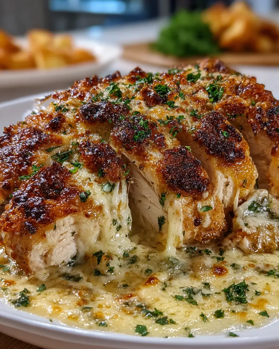 A delicious plate of Creamy Cheesy Baked Chicken