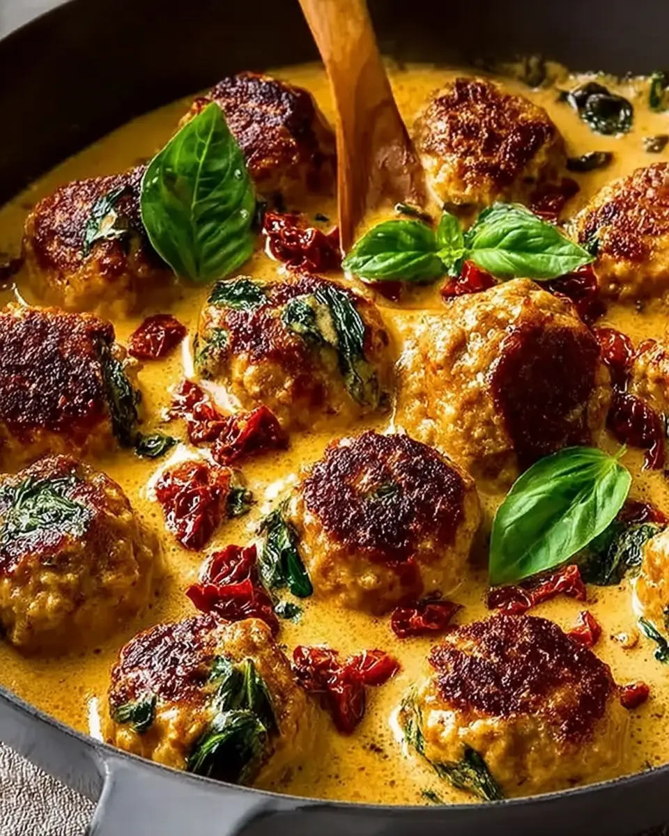 A delicious plate of Creamy Marry Me Chicken Meatballs