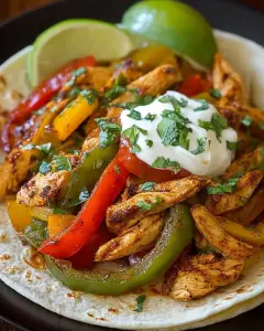 A delicious plate of Crockpot Chicken Fajitas