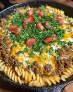 A delicious plate of Easy Delicious Homemade Taco Hamburger