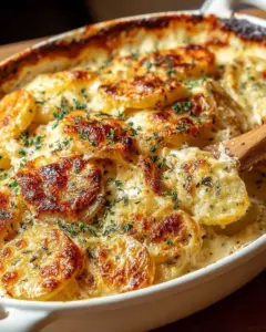 A delicious plate of Garlic Parmesan Scalloped Potatoes