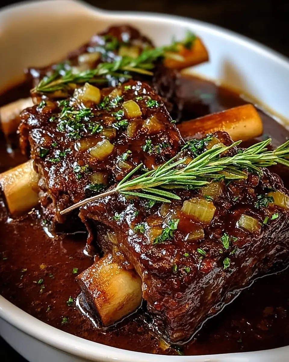A delicious plate of Rustic Fall-Off-the-Bone Lamb Shanks Simmered in Deep Burgundy Wine Gravy