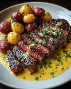 A delicious plate of Slow Cooker Cowboy Butter Steak & Potatoes
