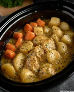 A delicious plate of Slow Cooker Ranch Chicken & Potatoes