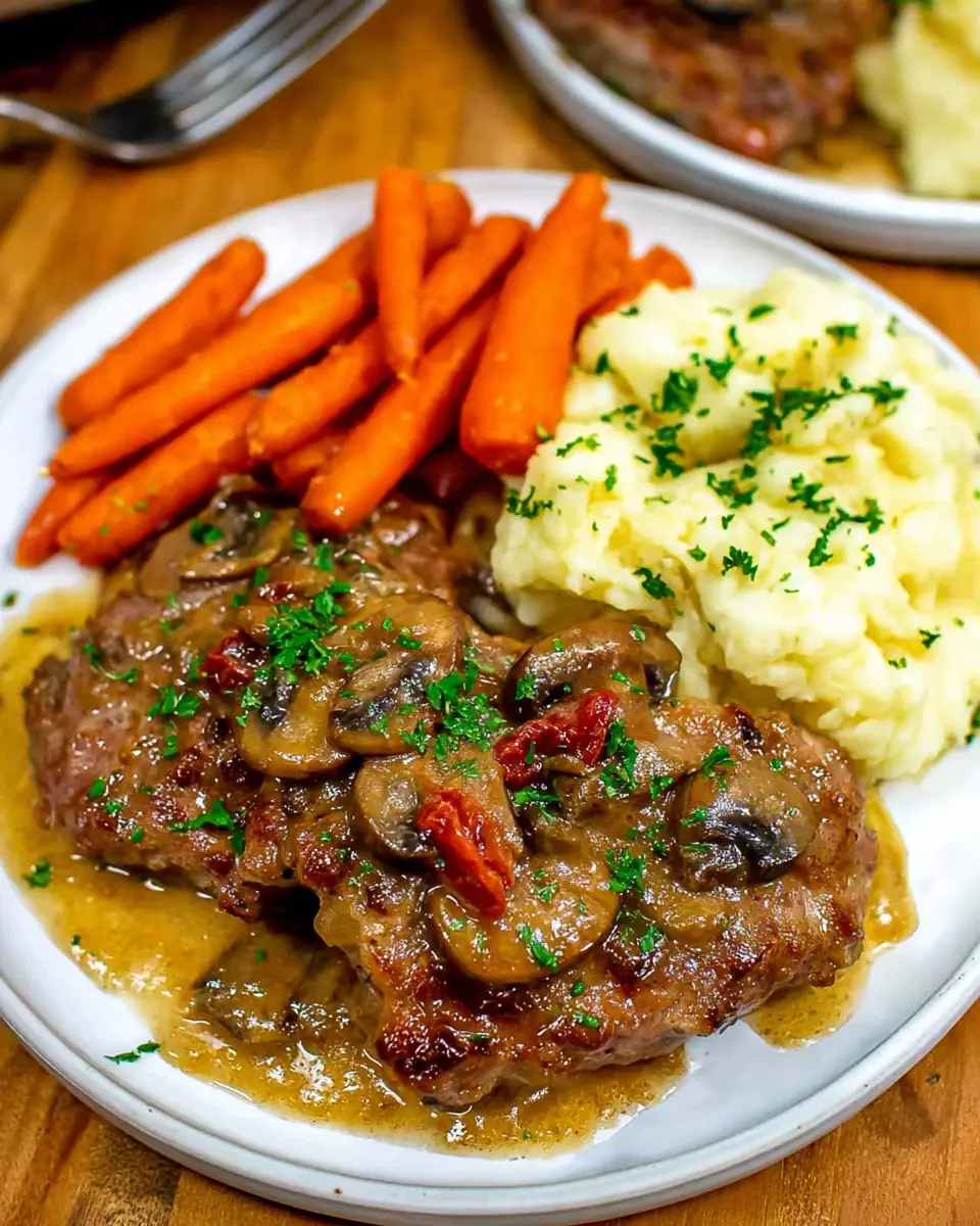 A delicious plate of Slow Cooker Swiss Steak