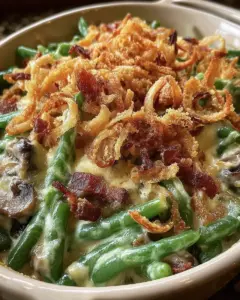 A delicious plate of Ultimate Green Bean Casserole