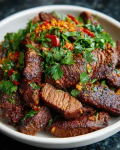 A delicious plate of Air Fryer Moroccan Spiced Beef