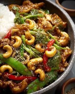 A delicious plate of Cashew Chicken Stir Fry