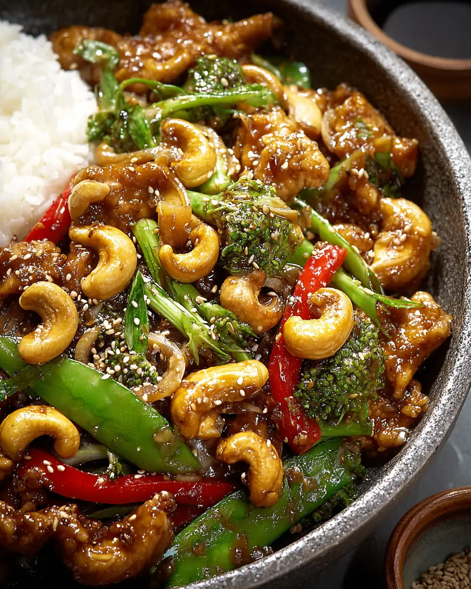 A delicious plate of Cashew Chicken Stir Fry