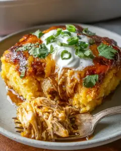 A delicious plate of Chicken Tamale Pie