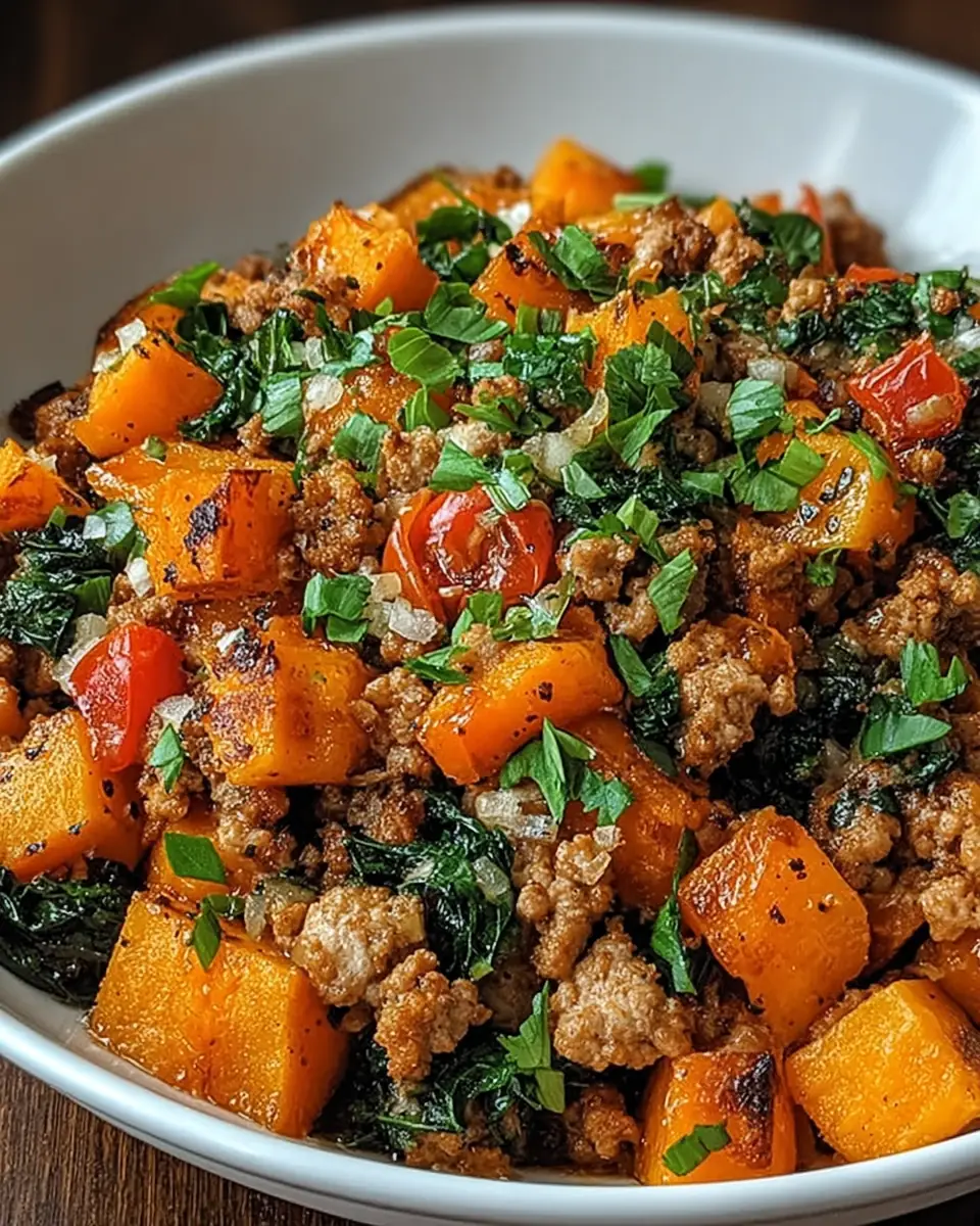 A delicious plate of Easy Ground Turkey and Sweet Potato Skillet