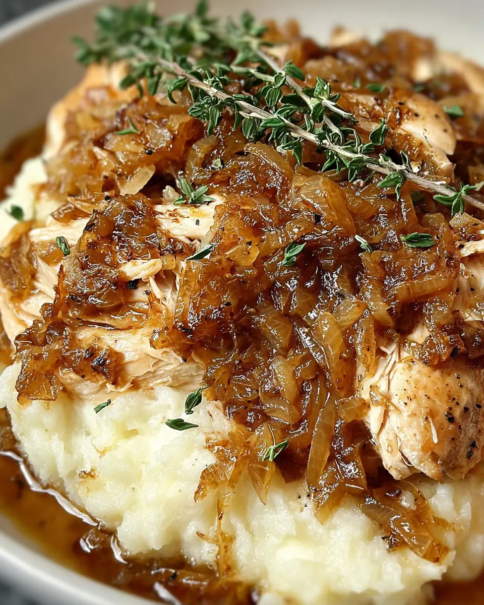 A delicious plate of French Onion Chicken