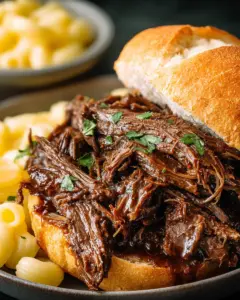 A delicious plate of Italian Crockpot Beef
