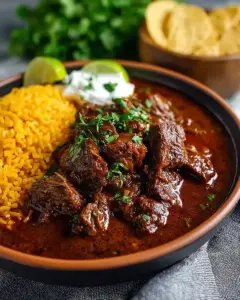 A delicious plate of Slow Cooker Chili Colorado - theamazingfood