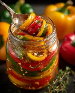 A delicious plate of Spicy Pickled Peppers